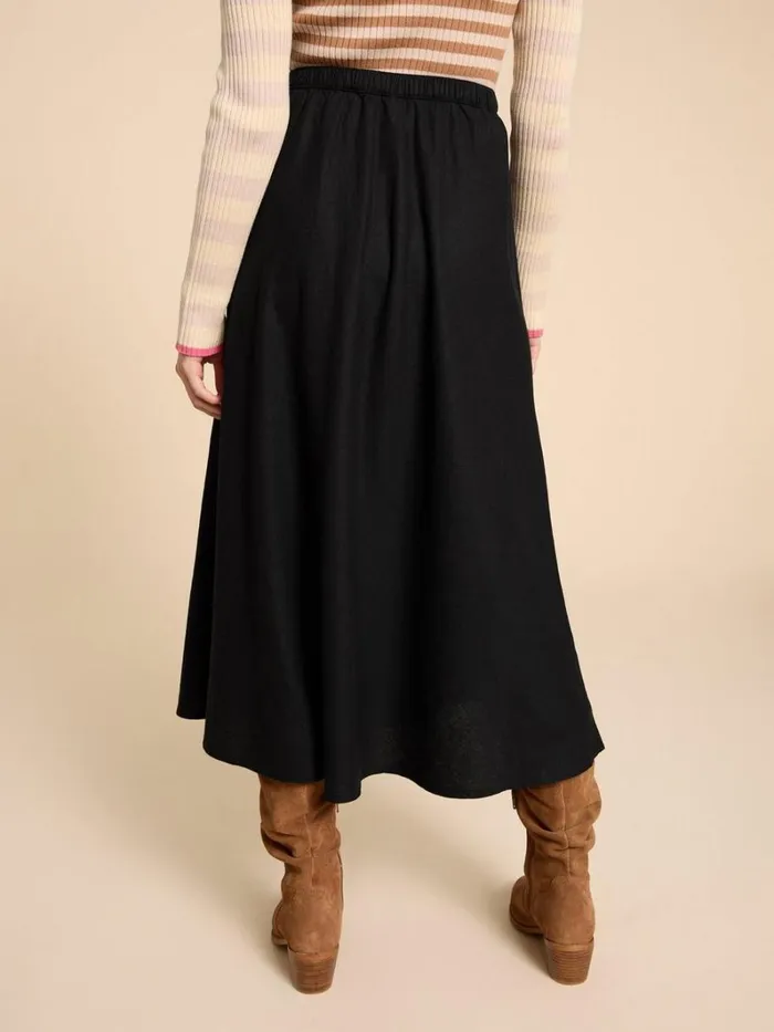 White Stuff SKIRTS Clemence Linen Blend Skirt Pure Black 8211 Women