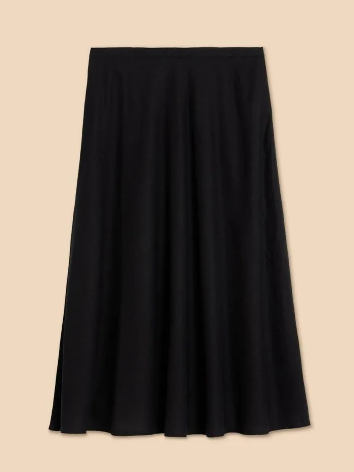 White Stuff SKIRTS Clemence Linen Blend Skirt Pure Black 8211 Women