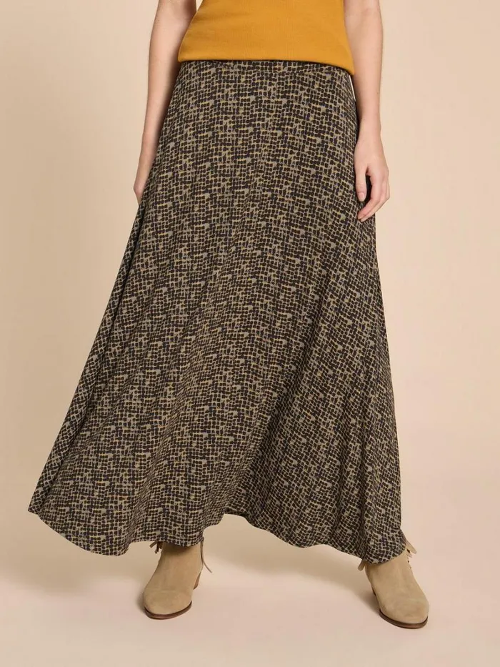 White Stuff SKIRTS Jada Eco Vero Skirt Black Print 8211 Women