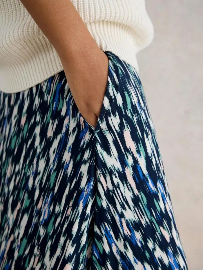 White Stuff SKIRTS Jada Eco Vero Skirt Navy Print 8211 Women