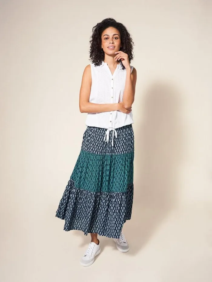 White Stuff SKIRTS Mabel Mixed Print Midi Skirt Navy Multi 8211 Women