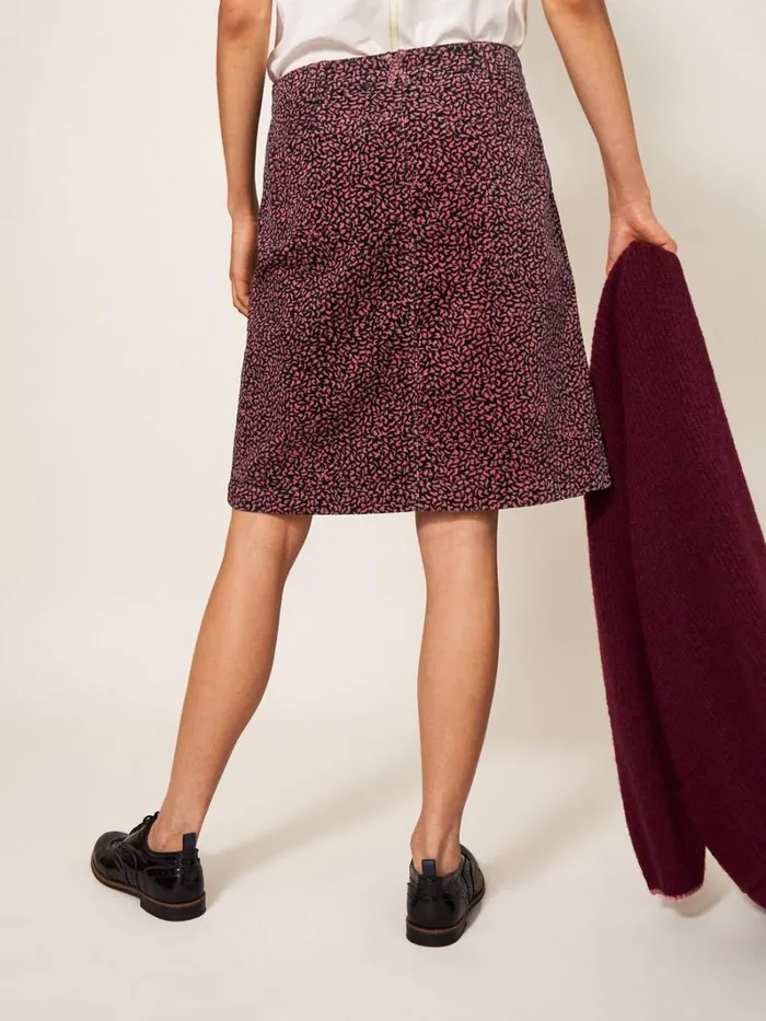 White Stuff SKIRTS Melody Organic Cord Skirt Pink Multi 8211 Women