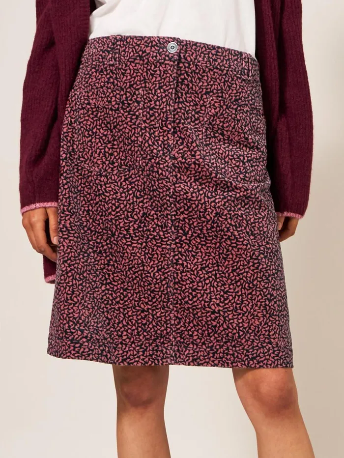 White Stuff SKIRTS Melody Organic Cord Skirt Pink Multi 8211 Women