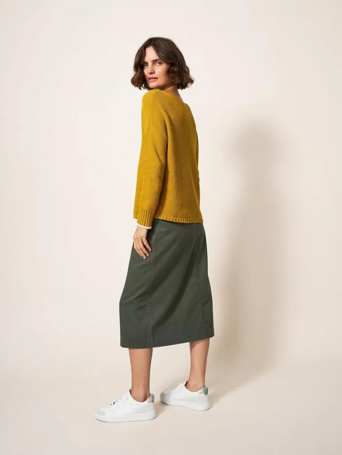 White Stuff SKIRTS Penny Midi Skirt Mid Green 8211 Women White Stuff SKIRTS Penny Midi Skirt Mid Green 8211 Women