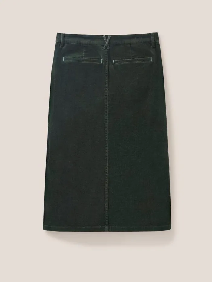 White Stuff SKIRTS Poppy Cord Midi Skirt Khaki Green 8211 Women