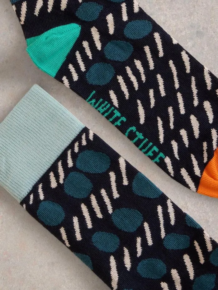 White Stuff SOCKS Dash And Dot Ankle Sock Navy Multi 8211 Men