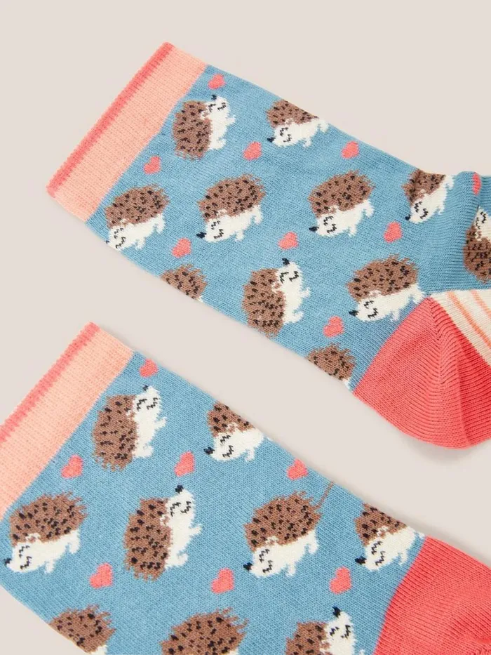 White Stuff SOCKS Hedgehog Ankle Sock Blue Multi 8211 Women
