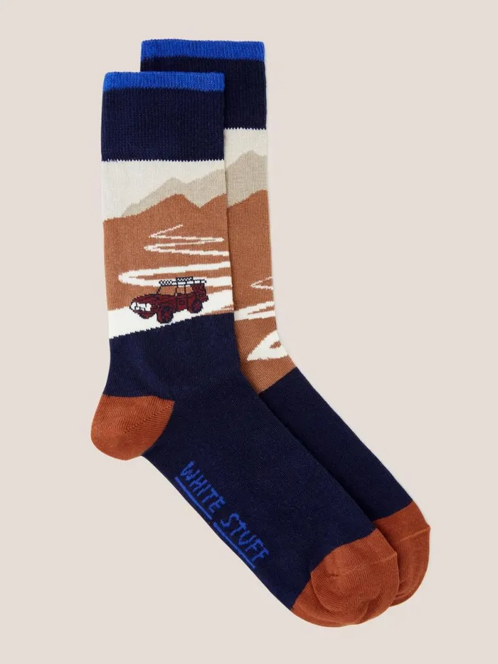 White Stuff SOCKS Roadtrip Scenic Ankle Sock Navy Multi 8211 Men White Stuff SOCKS Roadtrip Scenic Ankle Sock Navy Multi 8211 Men