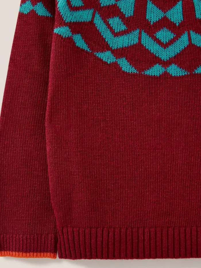 White Stuff SWEATS Geo Fairisle Jumper Red Multi 8211 Kids