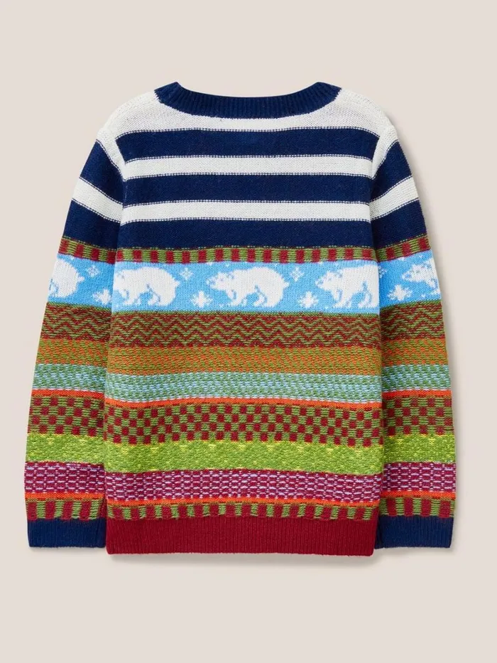White Stuff SWEATS Polar Bear Fairisle Jumper Orange Multi 8211 Kids