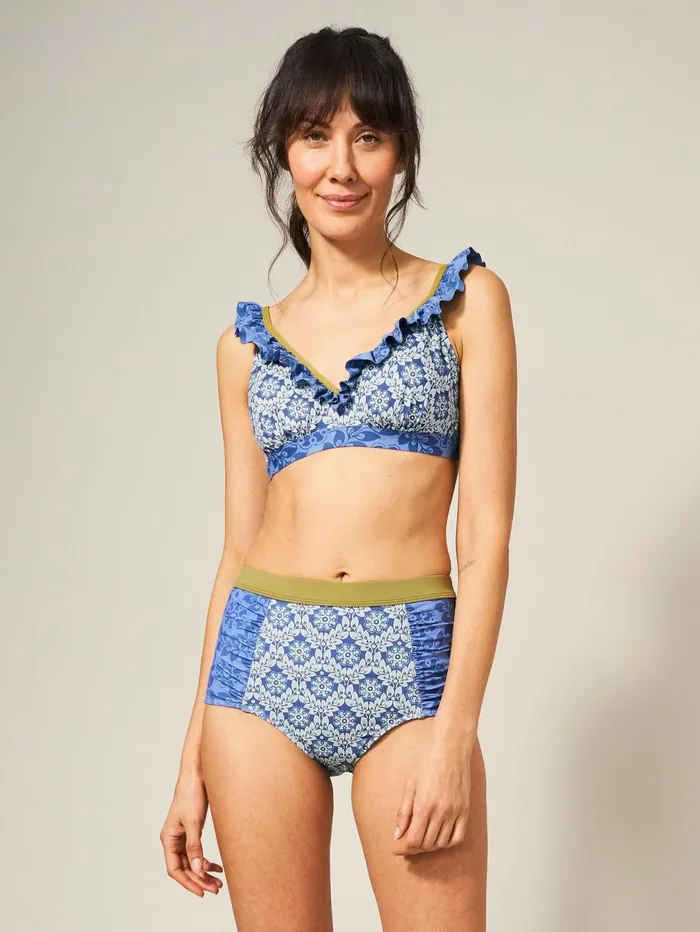 White Stuff SWIMWEAR Beth High Waist Bikini Bottom Blue Multi 8211 Women White Stuff SWIMWEAR Beth High Waist Bikini Bottom Blue Multi 8211 Women