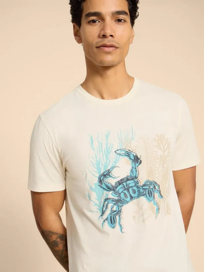 White Stuff TSHIRTS Crab Graphic Tee White Print 8211 Men White Stuff TSHIRTS Crab Graphic Tee White Print 8211 Men
