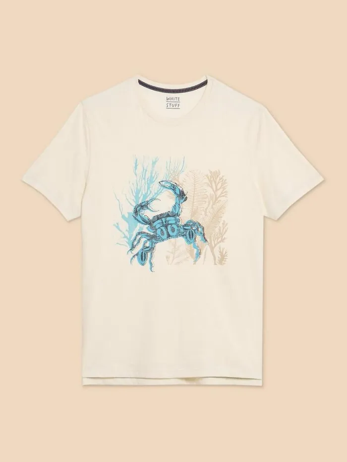 White Stuff TSHIRTS Crab Graphic Tee White Print 8211 Men White Stuff TSHIRTS Crab Graphic Tee White Print 8211 Men