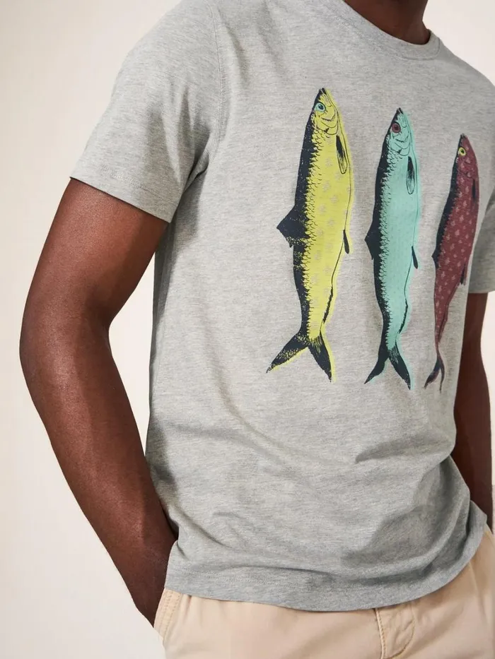 White Stuff TSHIRTS Fish Graphic Jersey TShirt Light Natural 8211 Men