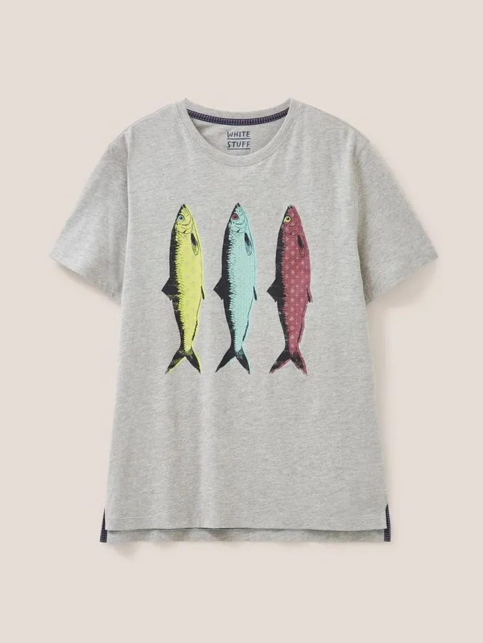 White Stuff TSHIRTS Fish Graphic Jersey TShirt Light Natural 8211 Men White Stuff TSHIRTS Fish Graphic Jersey TShirt Light Natural 8211 Men