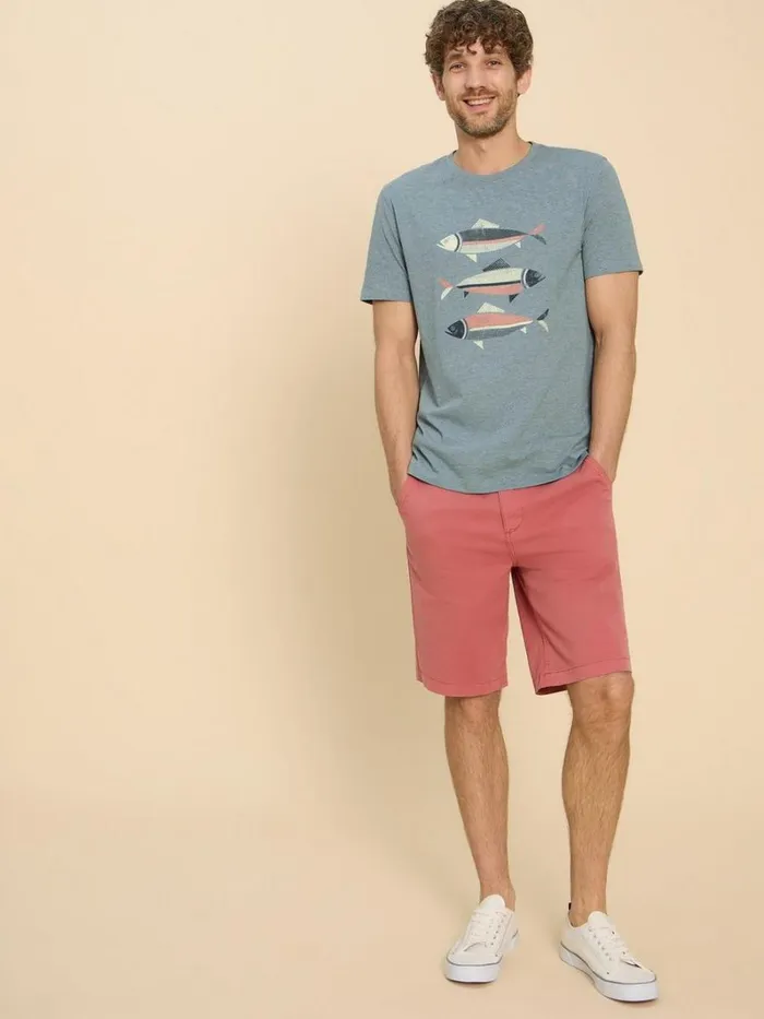 White Stuff TSHIRTS Fish Graphic Short Sleeve Tee Denim Print 8211 Men