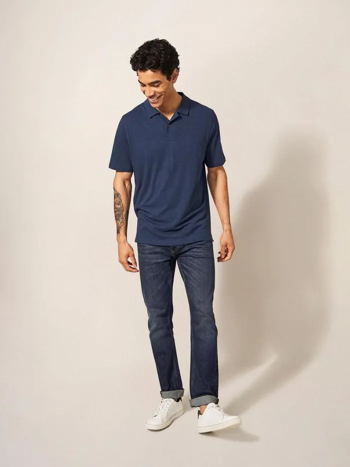 White Stuff TSHIRTS Linen Blend Polo Indigo Blue 8211 Men White Stuff TSHIRTS Linen Blend Polo Indigo Blue 8211 Men