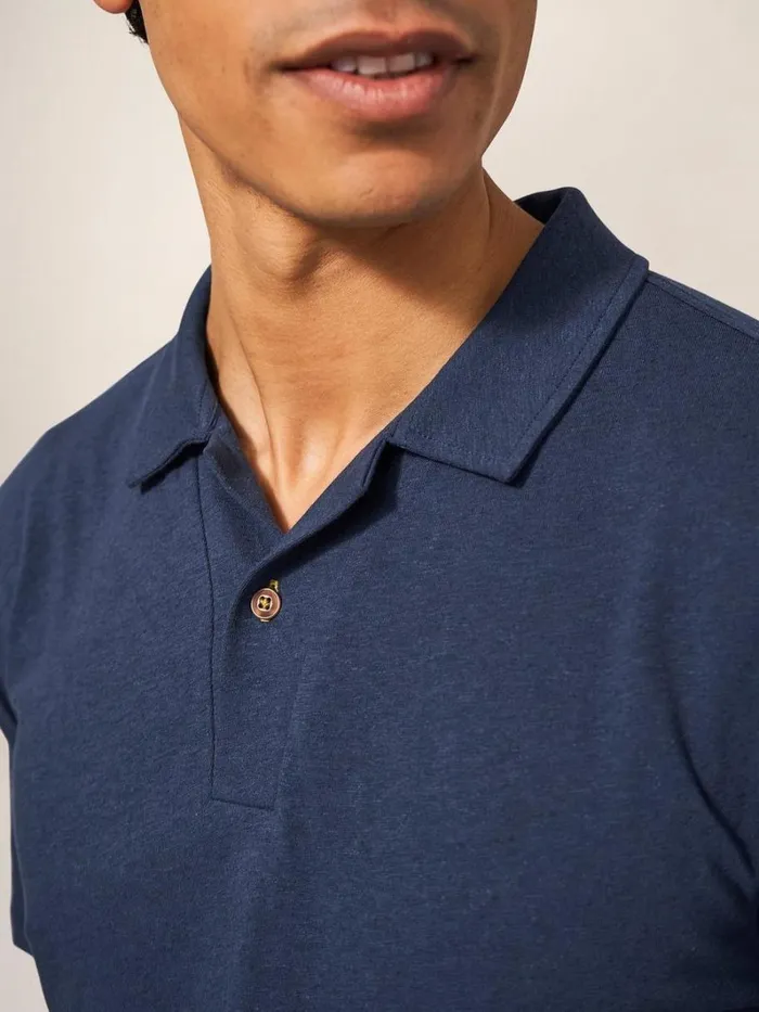 White Stuff TSHIRTS Linen Blend Polo Indigo Blue 8211 Men White Stuff TSHIRTS Linen Blend Polo Indigo Blue 8211 Men