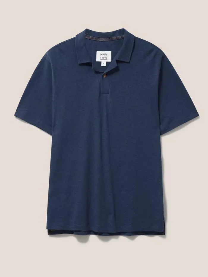 White Stuff TSHIRTS Linen Blend Polo Indigo Blue 8211 Men White Stuff TSHIRTS Linen Blend Polo Indigo Blue 8211 Men