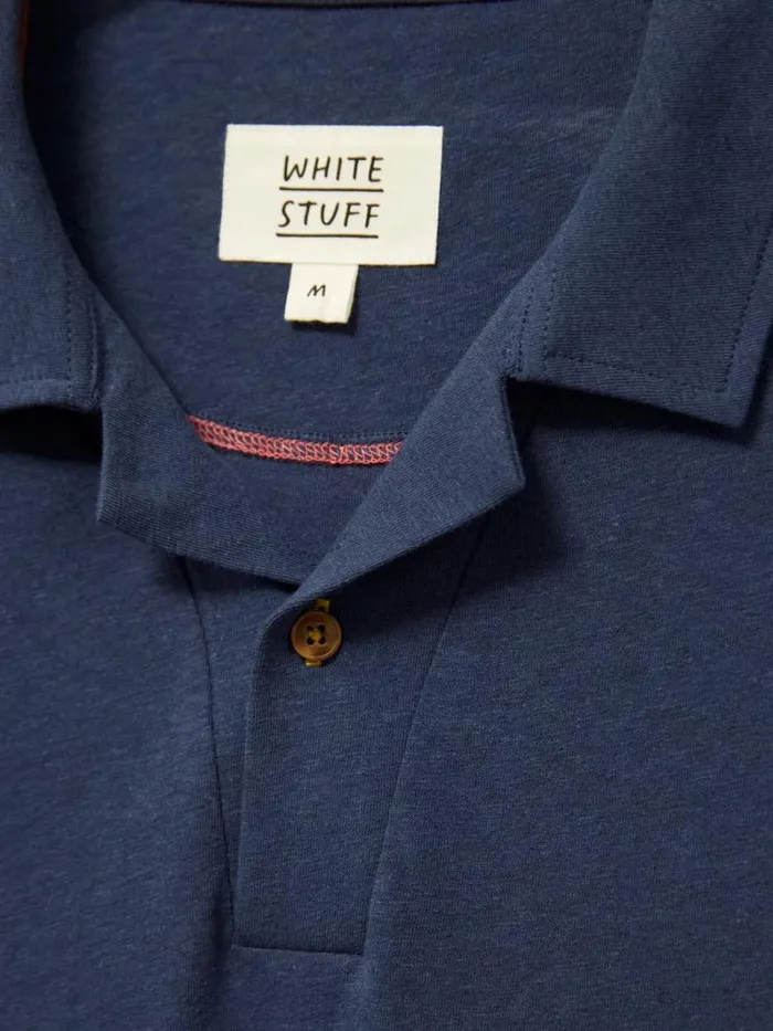White Stuff TSHIRTS Linen Blend Polo Indigo Blue 8211 Men White Stuff TSHIRTS Linen Blend Polo Indigo Blue 8211 Men