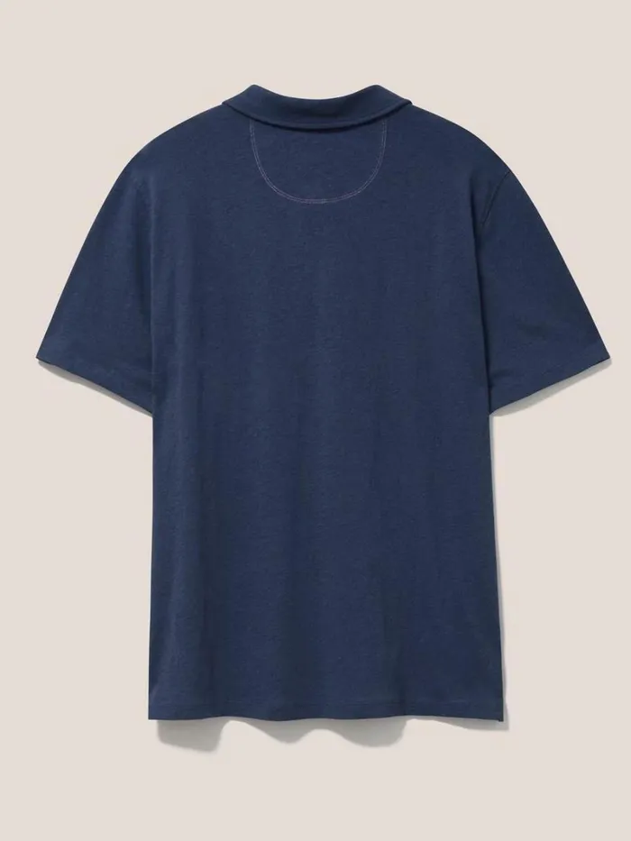 White Stuff TSHIRTS Linen Blend Polo Indigo Blue 8211 Men White Stuff TSHIRTS Linen Blend Polo Indigo Blue 8211 Men