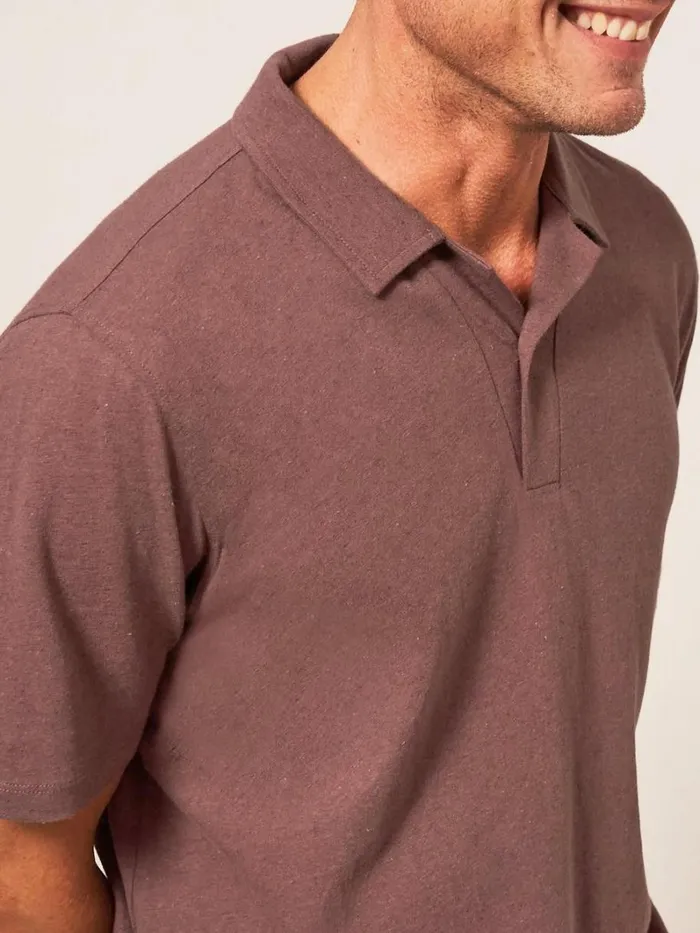 White Stuff TSHIRTS Linen Blend Polo Light Plum 8211 Men White Stuff TSHIRTS Linen Blend Polo Light Plum 8211 Men