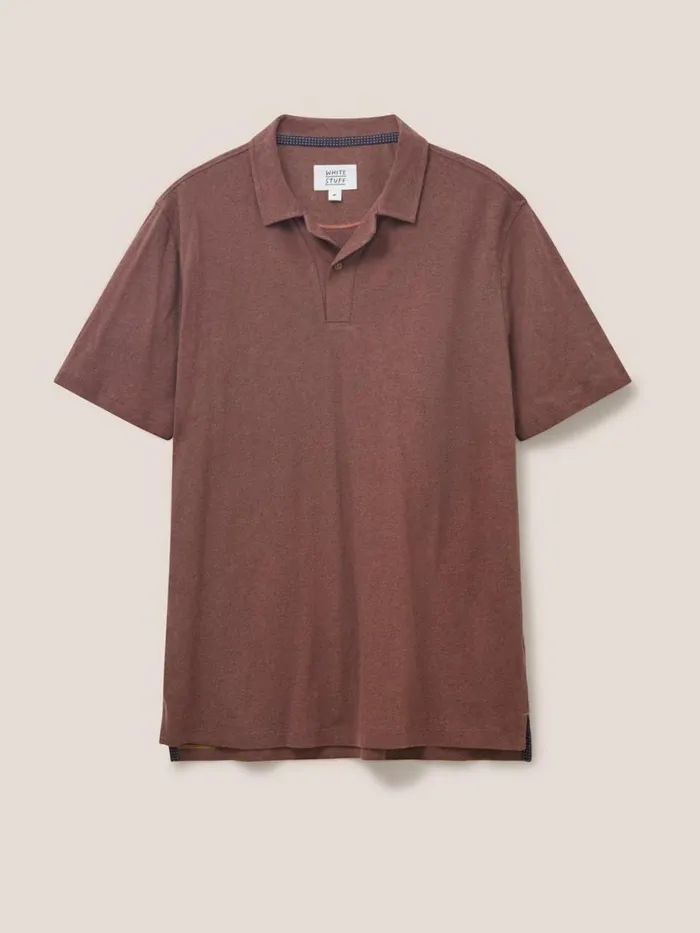 White Stuff TSHIRTS Linen Blend Polo Light Plum 8211 Men White Stuff TSHIRTS Linen Blend Polo Light Plum 8211 Men