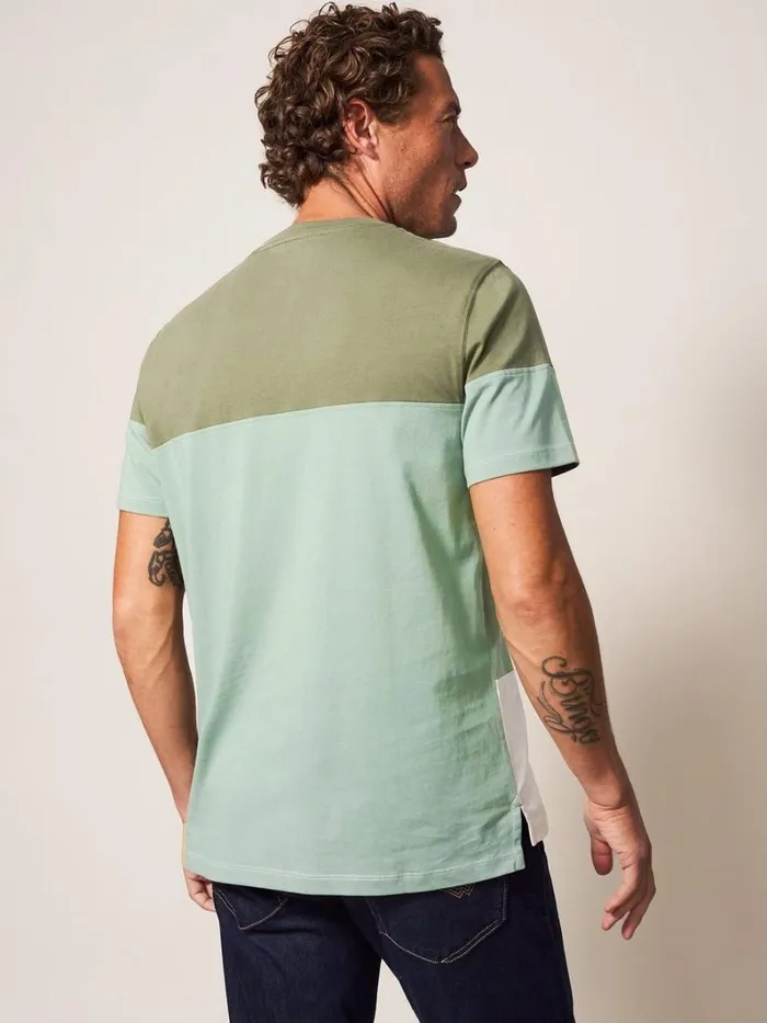 White Stuff TSHIRTS Linwood Colourblock SS Tee Dusty Green 8211 Men White Stuff TSHIRTS Linwood Colourblock SS Tee Dusty Green 8211 Men