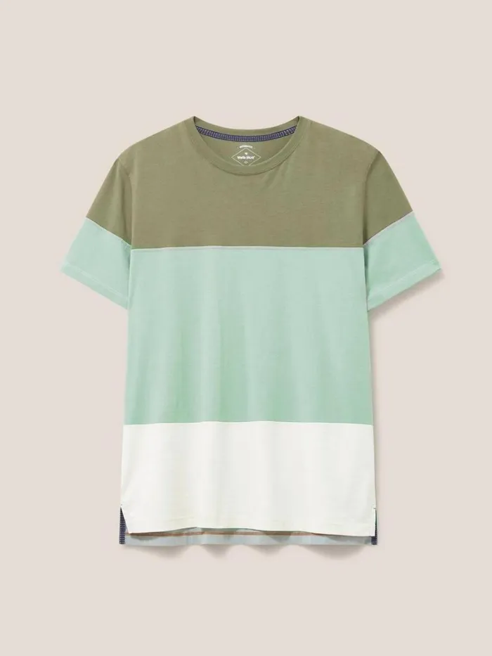 White Stuff TSHIRTS Linwood Colourblock SS Tee Dusty Green 8211 Men White Stuff TSHIRTS Linwood Colourblock SS Tee Dusty Green 8211 Men