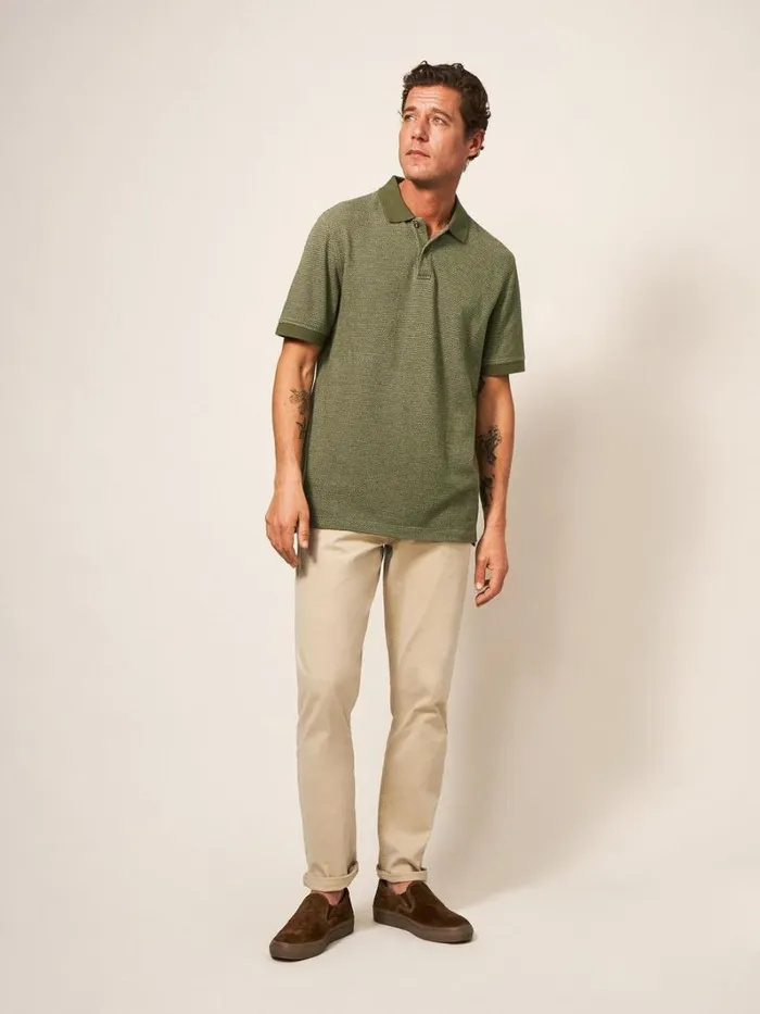White Stuff TSHIRTS Micro Dot Polo Khaki Green 8211 Men