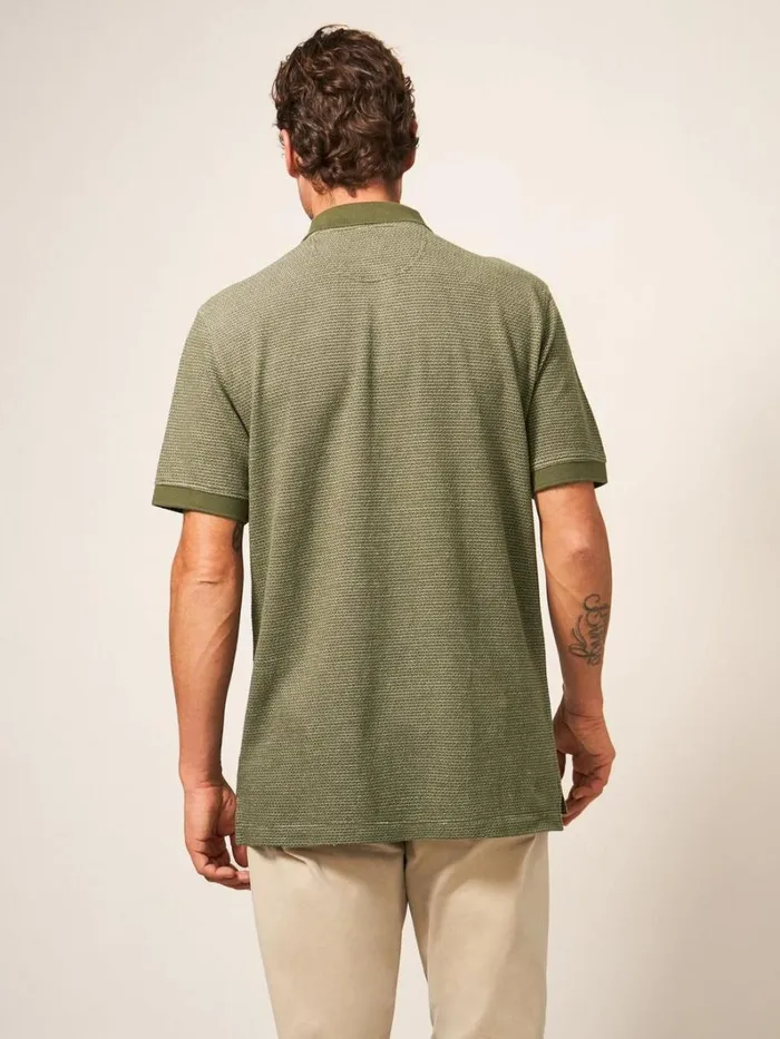 White Stuff TSHIRTS Micro Dot Polo Khaki Green 8211 Men