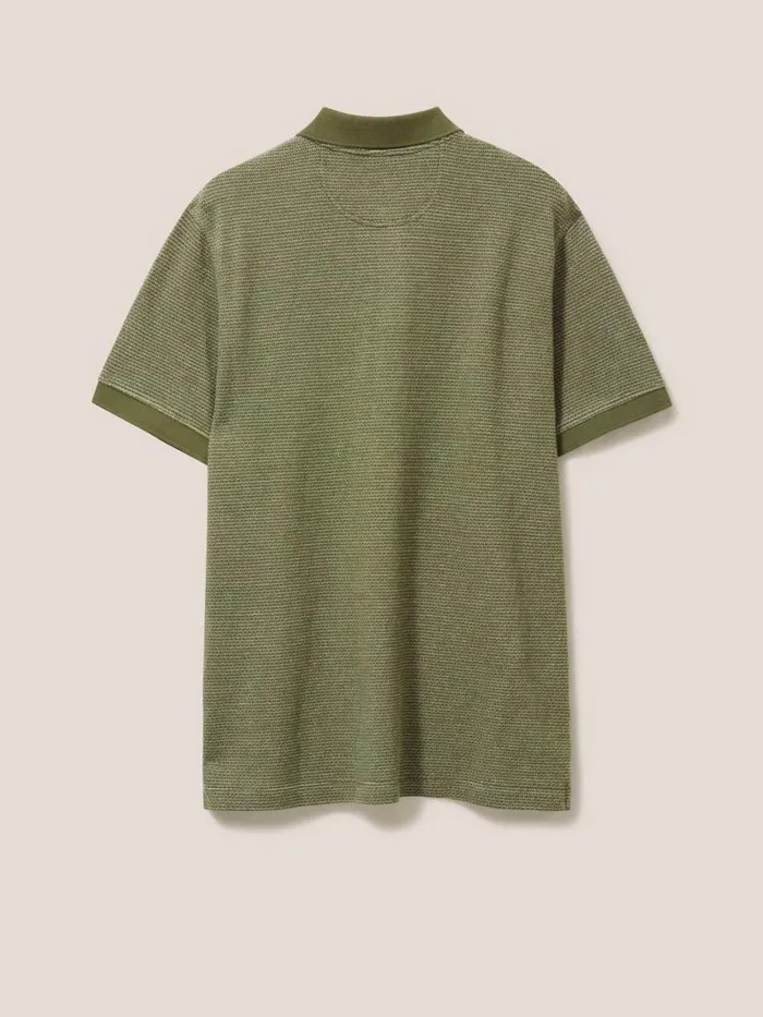White Stuff TSHIRTS Micro Dot Polo Khaki Green 8211 Men