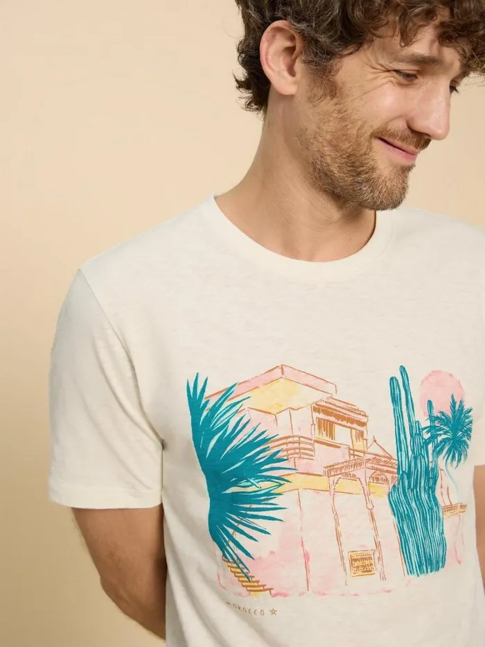 White Stuff TSHIRTS Morocco Graphic Tee White Print 8211 Men White Stuff TSHIRTS Morocco Graphic Tee White Print 8211 Men