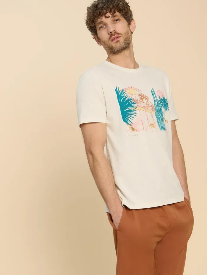 White Stuff TSHIRTS Morocco Graphic Tee White Print 8211 Men White Stuff TSHIRTS Morocco Graphic Tee White Print 8211 Men