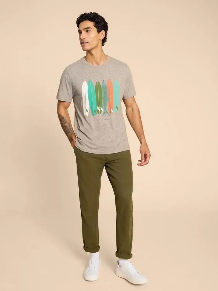 White Stuff TSHIRTS Scaling Waves Graphic Tee Grey Print 8211 Men