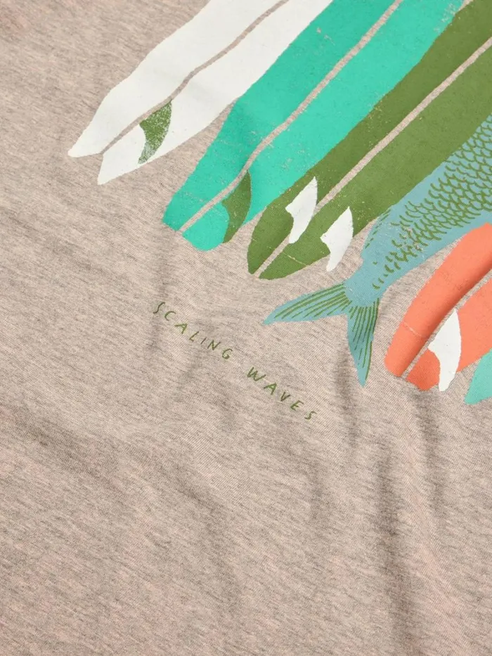 White Stuff TSHIRTS Scaling Waves Graphic Tee Grey Print 8211 Men White Stuff TSHIRTS Scaling Waves Graphic Tee Grey Print 8211 Men