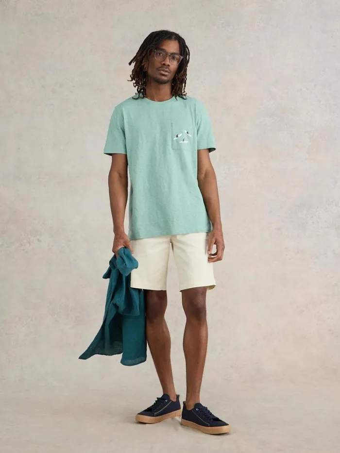 White Stuff TSHIRTS Shark Pocket Graphic Tee Mint Green 8211 Men White Stuff TSHIRTS Shark Pocket Graphic Tee Mint Green 8211 Men