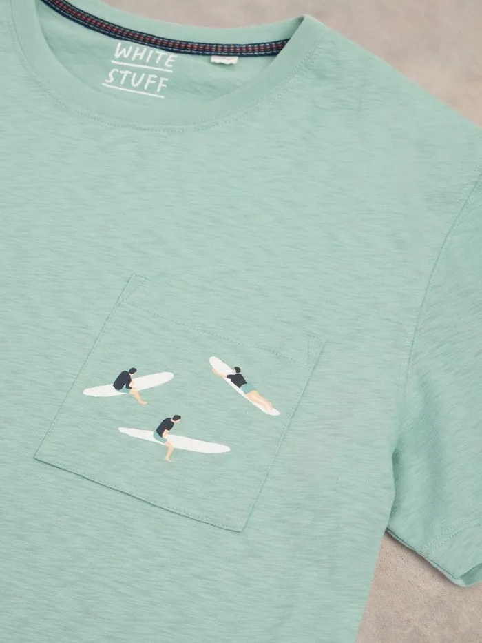 White Stuff TSHIRTS Shark Pocket Graphic Tee Mint Green 8211 Men White Stuff TSHIRTS Shark Pocket Graphic Tee Mint Green 8211 Men