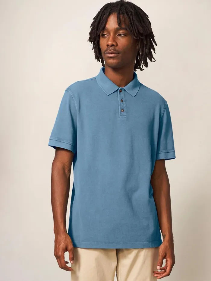 White Stuff TSHIRTS Utility Polo Chambray Blue 8211 Men White Stuff TSHIRTS Utility Polo Chambray Blue 8211 Men