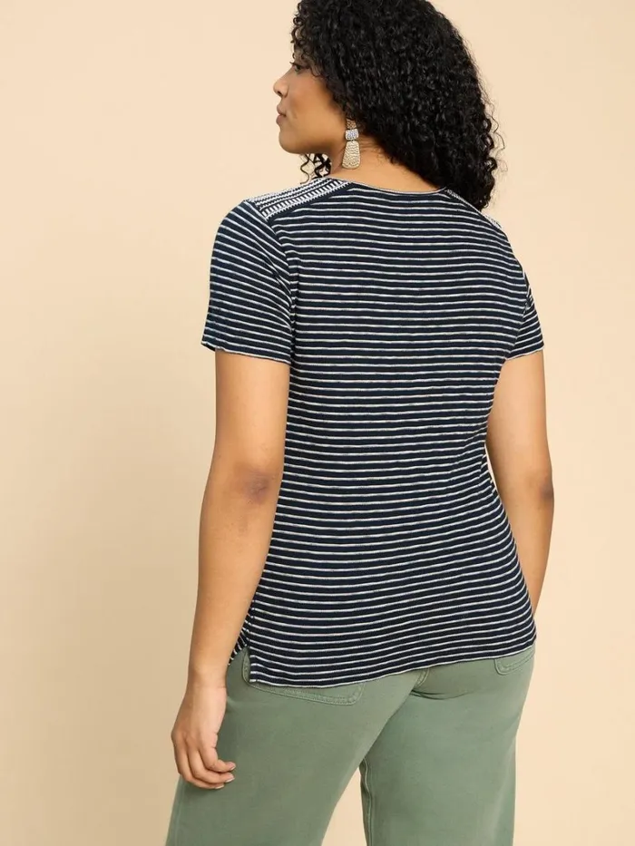 White Stuff TOPS and TEES ABBIE EMBROIDERED STRIPE TEE Ivory Multi 8211 Women White Stuff TOPS and TEES ABBIE EMBROIDERED STRIPE TEE Ivory Multi 8211 Women