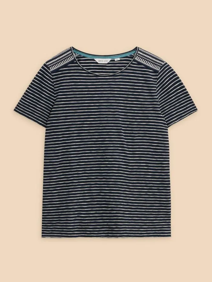 White Stuff TOPS and TEES ABBIE EMBROIDERED STRIPE TEE Ivory Multi 8211 Women White Stuff TOPS and TEES ABBIE EMBROIDERED STRIPE TEE Ivory Multi 8211 Women