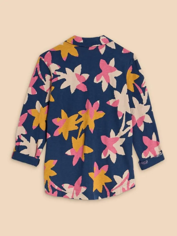 White Stuff TOPS and TEES ANNIE JERSEY PRINT SHIRT Navy Print 8211 Women