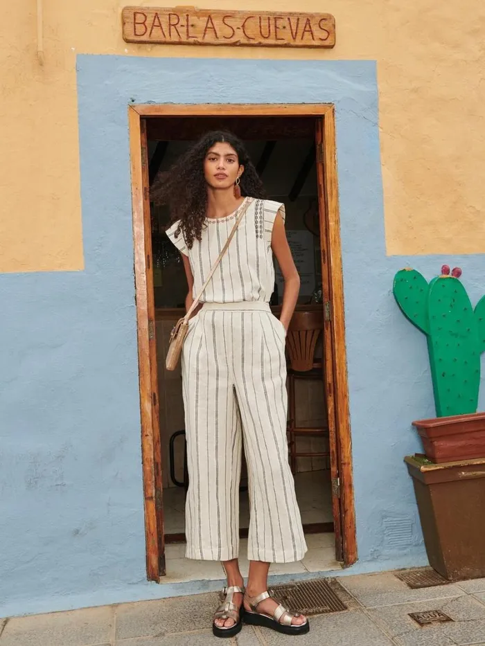 White Stuff TOPS and TEES Carla Stripe Linen Blend Top Natural Multi 8211 Women White Stuff TOPS and TEES Carla Stripe Linen Blend Top Natural Multi 8211 Women