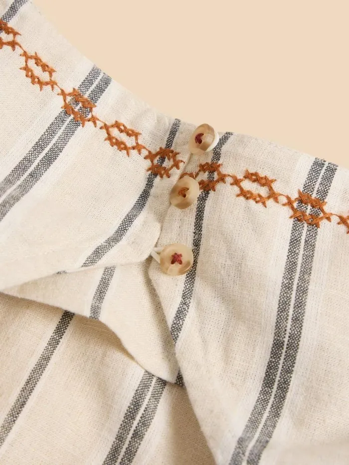 White Stuff TOPS and TEES Carla Stripe Linen Blend Top Natural Multi 8211 Women White Stuff TOPS and TEES Carla Stripe Linen Blend Top Natural Multi 8211 Women