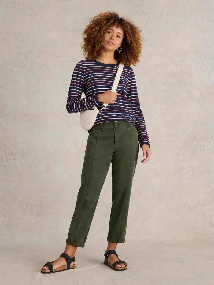 White Stuff TOPS and TEES CLARA STRIPE LS TEE Navy Multi 8211 Women