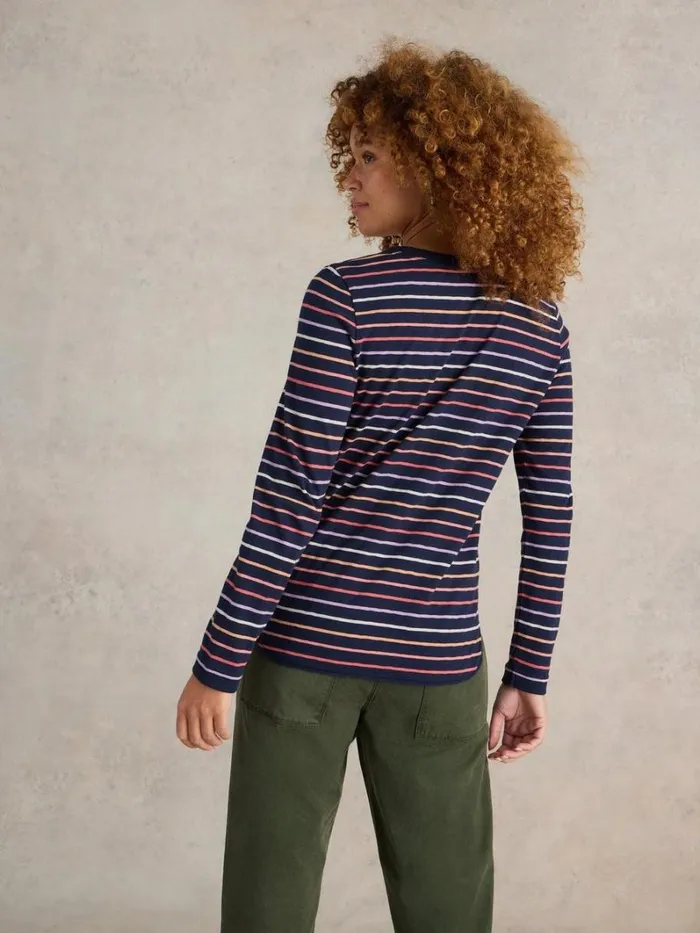 White Stuff TOPS and TEES CLARA STRIPE LS TEE Navy Multi 8211 Women White Stuff TOPS and TEES CLARA STRIPE LS TEE Navy Multi 8211 Women