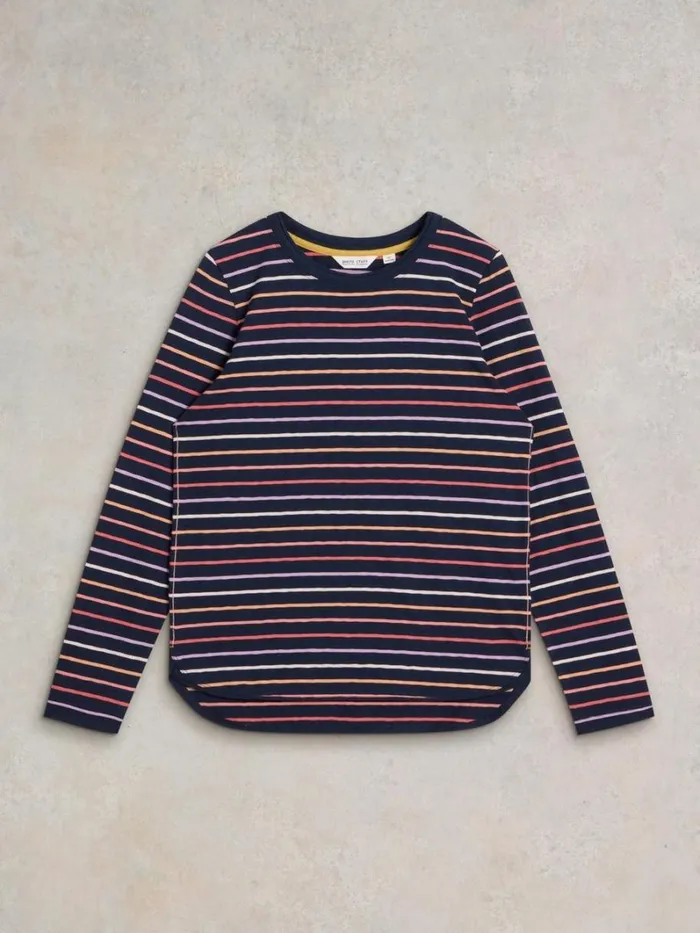 White Stuff TOPS and TEES CLARA STRIPE LS TEE Navy Multi 8211 Women White Stuff TOPS and TEES CLARA STRIPE LS TEE Navy Multi 8211 Women