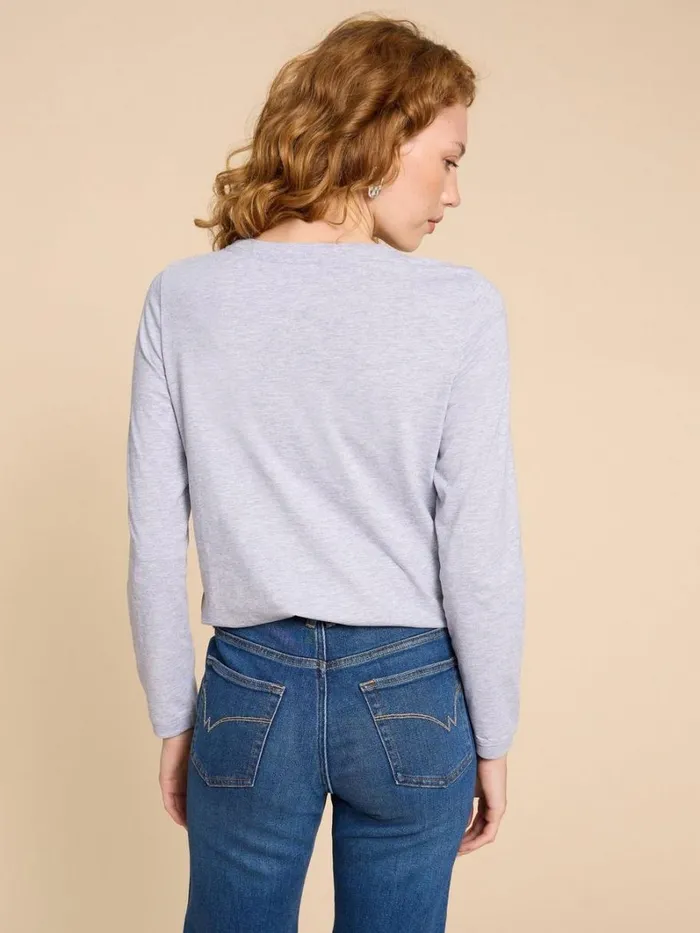 White Stuff TOPS and TEES CLARA TEE Grey Marl 8211 Women White Stuff TOPS and TEES CLARA TEE Grey Marl 8211 Women