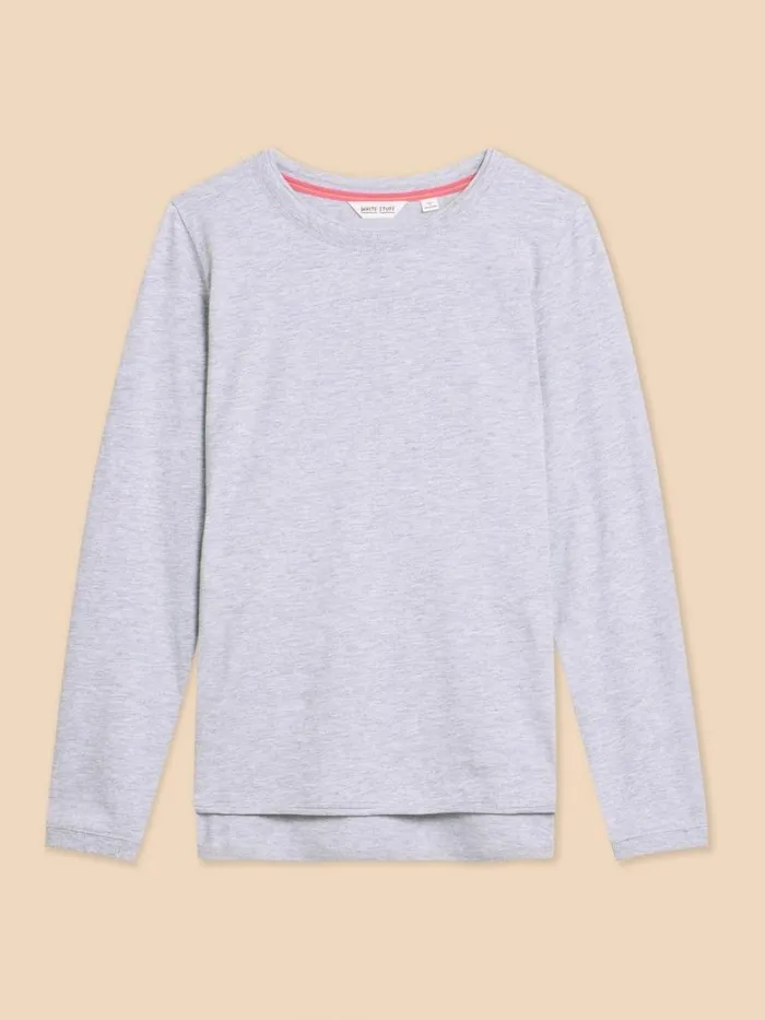 White Stuff TOPS and TEES CLARA TEE Grey Marl 8211 Women White Stuff TOPS and TEES CLARA TEE Grey Marl 8211 Women