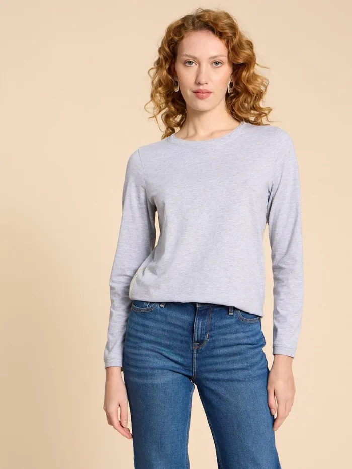 White Stuff TOPS and TEES CLARA TEE Grey Marl 8211 Women White Stuff TOPS and TEES CLARA TEE Grey Marl 8211 Women